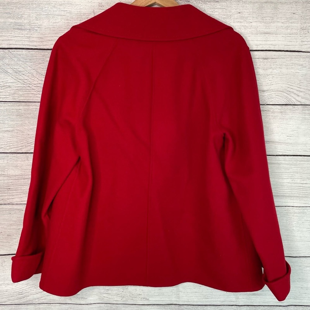 Talbots 100% Wool Red Open Front Jacket 12p * - image 4
